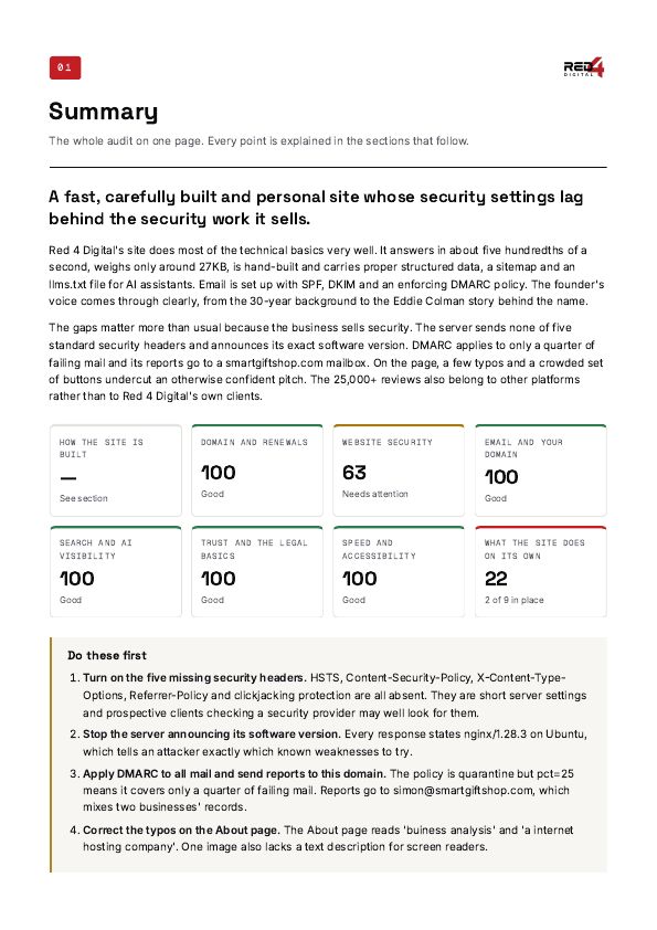 Page 2 of the sample report