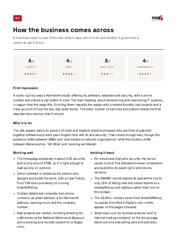 Page 3 of the sample report